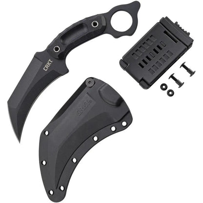 CRKT Du Hoc Karambit Knife 9.63in Overall 5in Black SK5 Blade G10 Handle Rugged Finger Ring Tactical Sheath by CRKT