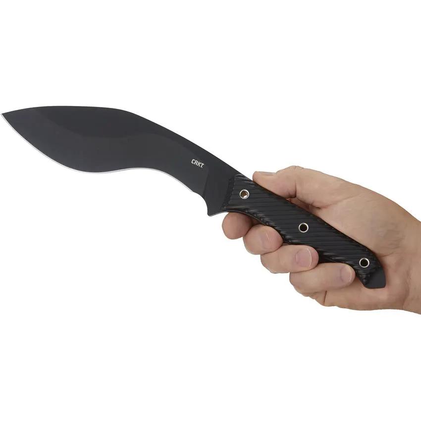 CRKT Clever Girl Kukri 2710 Survival Knife For Bushcraft Enthusiasts With Black SK5 Blade G10 Handle Extended Tang by CRKT