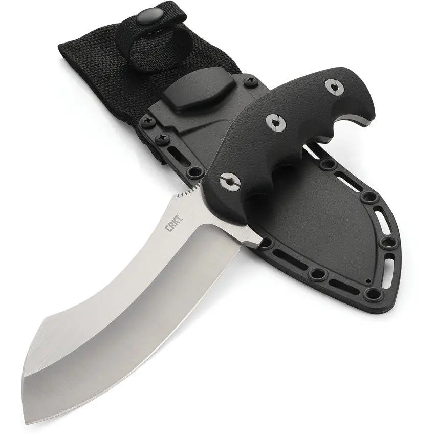 CRKT Catchall Fixed Blade Knife For Outdoor Enthusiasts 8Cr13MoV Satin Blade Full Tang Black GRN Handle by CRKT