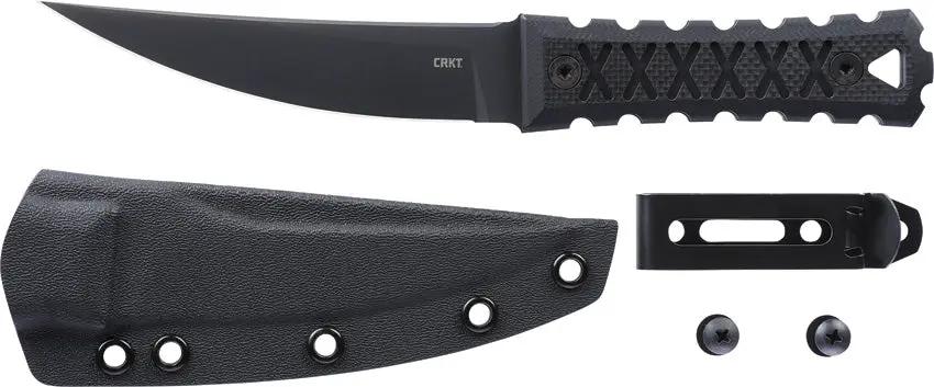 CRKT HZ4 Fixed Blade Knife James Williams Edition For Outdoor Enthusiasts Full Tang SK5 Black Blade G10 by CRKT
