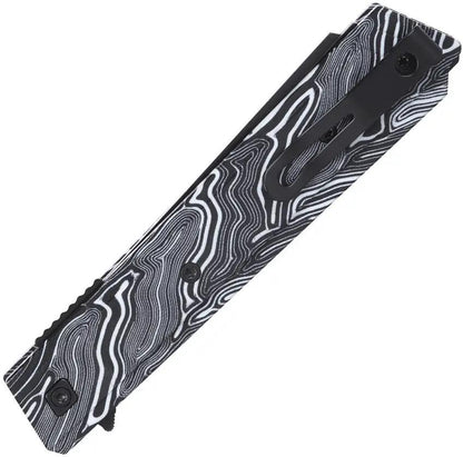 CRKT Zephyr Linerlock Knife With Black TiNi Coated 14C28N Sandvik Blade Black White G10 For EDC Enthusiasts by CRKT