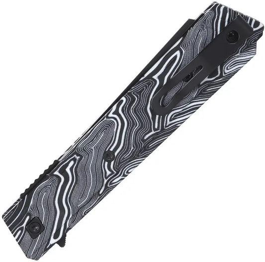 CRKT Zephyr Linerlock Knife With Black TiNi Coated 14C28N Sandvik Blade Black White G10 For EDC Enthusiasts by CRKT