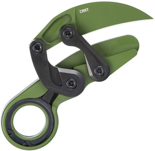 CRKT Provoke Kinematic 4040BG Knife For First Responders, Quick Deploy D2 Blade, Green Cerakote, Black Aluminum by CRKT