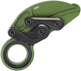 CRKT Provoke Kinematic 4040BG Knife For First Responders, Quick Deploy D2 Blade, Green Cerakote, Black Aluminum by CRKT