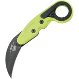 CRKT Provoke Zap Kinematic 4041G Folding Knife Neon Green Grivory Handle With Finger Ring For EDC Enthusiasts by CRKT