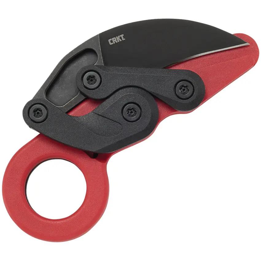 CRKT Provoke Kinematic Red 4041R EDC Tactical Knife With Red Grivory Handle And Finger Ring by CRKT