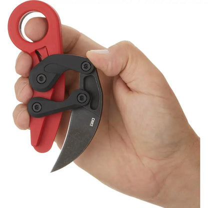 CRKT Provoke Kinematic Red 4041R EDC Tactical Knife With Red Grivory Handle And Finger Ring by CRKT