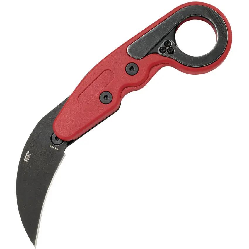 CRKT Provoke Kinematic Red 4041R EDC Tactical Knife With Red Grivory Handle And Finger Ring by CRKT