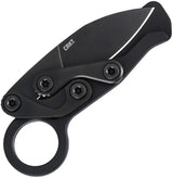 CRKT Provoke Kinematic EDC Knife For EDC Enthusiasts With D2 Blade Finger Ring Black Aluminum Handle And Flush Clip by CRKT