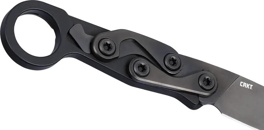 CRKT Provoke Kinematic EDC Knife For EDC Enthusiasts With D2 Blade Finger Ring Black Aluminum Handle And Flush Clip by CRKT