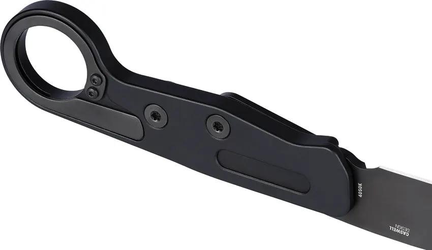 CRKT Provoke Kinematic EDC Knife For EDC Enthusiasts With D2 Blade Finger Ring Black Aluminum Handle And Flush Clip by CRKT