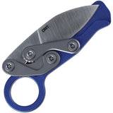 CRKT Provoke Kinematic EDC Knife With D2 Blade Blue Aluminum Handle Finger Ring Flush Mount Clip by CRKT