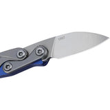 CRKT Provoke Kinematic EDC Knife With D2 Blade Blue Aluminum Handle Finger Ring Flush Mount Clip by CRKT
