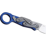 CRKT Provoke Kinematic EDC Knife With D2 Blade Blue Aluminum Handle Finger Ring Flush Mount Clip by CRKT