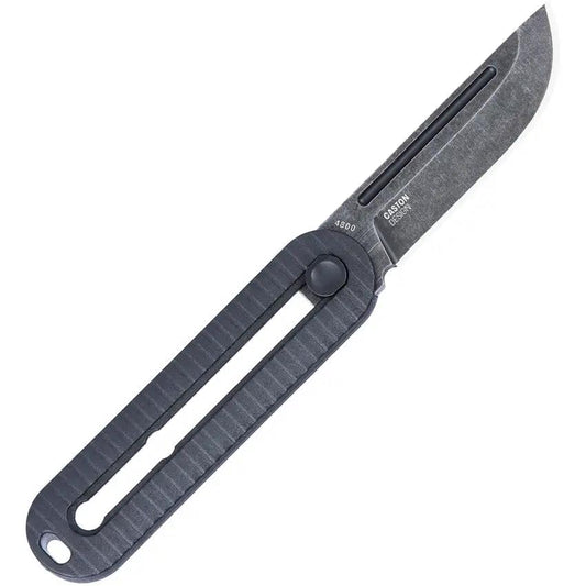 CRKT Katana X Manual OTF Knife For EDC Enthusiasts 3 Inch Closed 2 Inch Black Stonewash Stainless Blade by CRKT