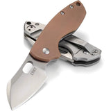 CRKT Pilar Framelock Copper Folding Knife For EDC Enthusiasts Jesper Voxnaes 3.5In Closed 2.38In Satin 8Cr13MoV Blade by CRKT