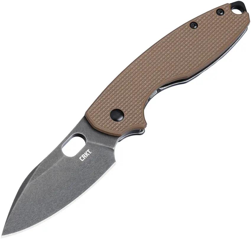 CRKT Pilar III Framelock Knife With D2 Blade And Textured Brown G10 Handle For EDC Durability by CRKT