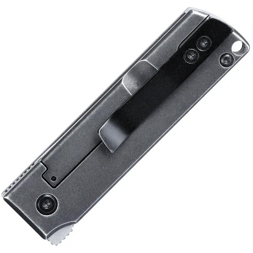 CRKT MinimalX Folding Knife Gray 5915 With Black Stonewash Blade And Handle Extended Tang Everyday Carry Ready by CRKT