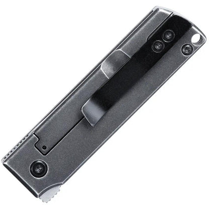 CRKT MinimalX Folding Knife Gray 5915 With Black Stonewash Blade And Handle Extended Tang Everyday Carry Ready by CRKT