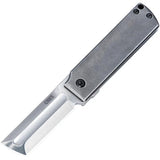 CRKT MinimalX Folding Knife Gray 5915 With Black Stonewash Blade And Handle Extended Tang Everyday Carry Ready by CRKT