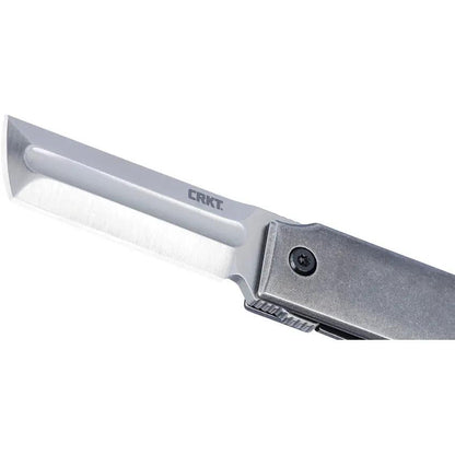 CRKT MinimalX Folding Knife Gray 5915 With Black Stonewash Blade And Handle Extended Tang Everyday Carry Ready by CRKT
