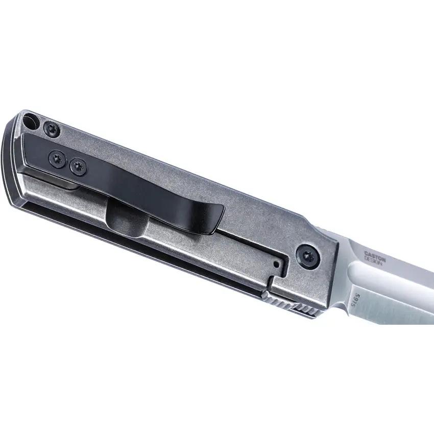 CRKT MinimalX Folding Knife Gray 5915 With Black Stonewash Blade And Handle Extended Tang Everyday Carry Ready by CRKT