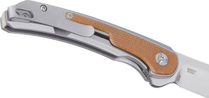 CRKT Padawan Framelock Knife Premium Brown Micarta Onlay 14C28N Stainless Blade 4.13 Inch Closed EDC by CRKT