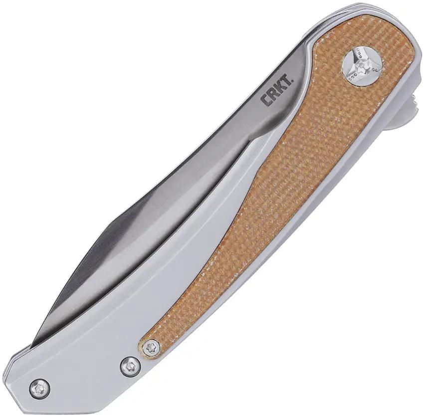 CRKT Padawan Framelock Knife Premium Brown Micarta Onlay 14C28N Stainless Blade 4.13 Inch Closed EDC by CRKT