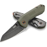 CRKT Overland Framelock 6280 Folding Knife For EDC Enthusiasts 3in Black Stonewash 8Cr13MoV Blade G10 OD Green Handle by CRKT