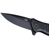CRKT Dextro Linerlock 6295 EDC Knife With Durable D2 Blade TiNi Coat 4.63 Inch Closed Black Aluminum by CRKT