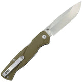 CRKT Kova Front Lock Folding Knife 3.5in Satin 8Cr13MoV Green GRN Handle For EDC by CRKT