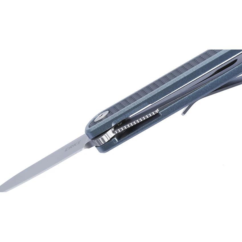 CRKT Pup Linerlock 7070 EDC Pocket Knife Bead Blast AUS 10A Spear Point Black Blue GRN Handle by CRKT
