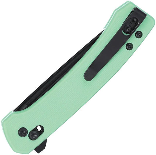 CRKT Q Compact Crossbar Lock EDC Knife Mint Green GFN Handle 14C28N Drop Point Pocket Clip by CRKT