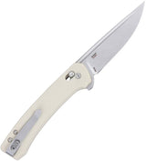 CRKT Q Compact Crossbar Lock Knife White 7075S EDC With 3in 14C28N Drop Point Blade by CRKT