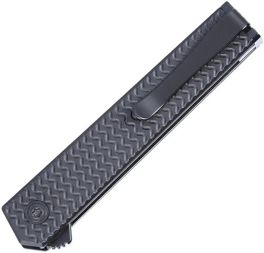 CRKT CEO Linerlock Black TiNi D2 Drop Point Knife With Extended Tang 3.25 Inch Closed 2.38 Inch Blade For Everyday Carry by CRKT