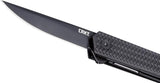 CRKT CEO Linerlock Black TiNi D2 Drop Point Knife With Extended Tang 3.25 Inch Closed 2.38 Inch Blade For Everyday Carry by CRKT