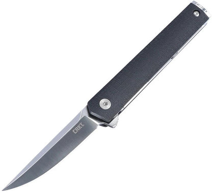 CRKT CEO Compact Linerlock Folding Knife 2.63in Satin Blade Black GRN Handle for EDC by CRKT