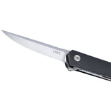CRKT CEO Compact Linerlock Folding Knife 2.63in Satin Blade Black GRN Handle for EDC by CRKT