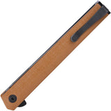 CRKT CEO Linerlock Folding Knife For Everyday Carry 3.38in Black AUS 8 Blade Brown GRN Handle Extended Tang by CRKT