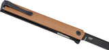 CRKT CEO Linerlock Folding Knife For Everyday Carry 3.38in Black AUS 8 Blade Brown GRN Handle Extended Tang by CRKT
