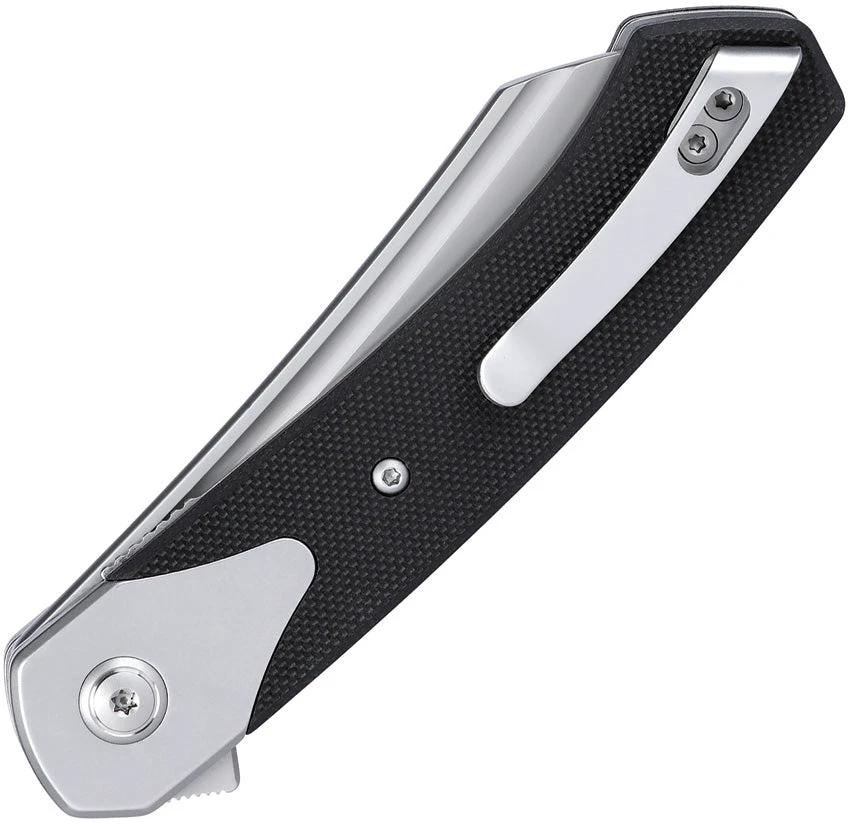 CRKT Viento Linerlock Pocket Knife D2 Satin Sheepsfoot Blade Black G10 For EDC Extended Tang Designed By Richard Rogers by CRKT