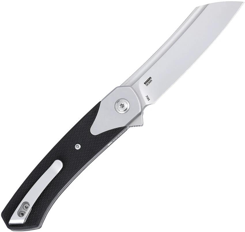 CRKT Viento Linerlock Pocket Knife D2 Satin Sheepsfoot Blade Black G10 For EDC Extended Tang Designed By Richard Rogers by CRKT