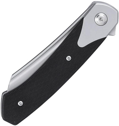 CRKT Viento Linerlock Pocket Knife D2 Satin Sheepsfoot Blade Black G10 For EDC Extended Tang Designed By Richard Rogers by CRKT