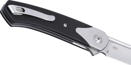 CRKT Viento Linerlock Pocket Knife D2 Satin Sheepsfoot Blade Black G10 For EDC Extended Tang Designed By Richard Rogers by CRKT