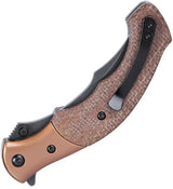 CRKT Ritual Premium Compact Linerlock Knife 7465 For EDC Fans 4In Closed 3.25In 12C27 Sandvik Blade On Brown Micarta by CRKT