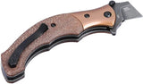 CRKT Ritual Premium Compact Linerlock Knife 7465 For EDC Fans 4In Closed 3.25In 12C27 Sandvik Blade On Brown Micarta by CRKT