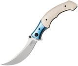 CRKT Ritual Linerlock Assisted Opening Knife For EDC Enthusiasts With Ivory Micarta Handle And Satin Blade by CRKT