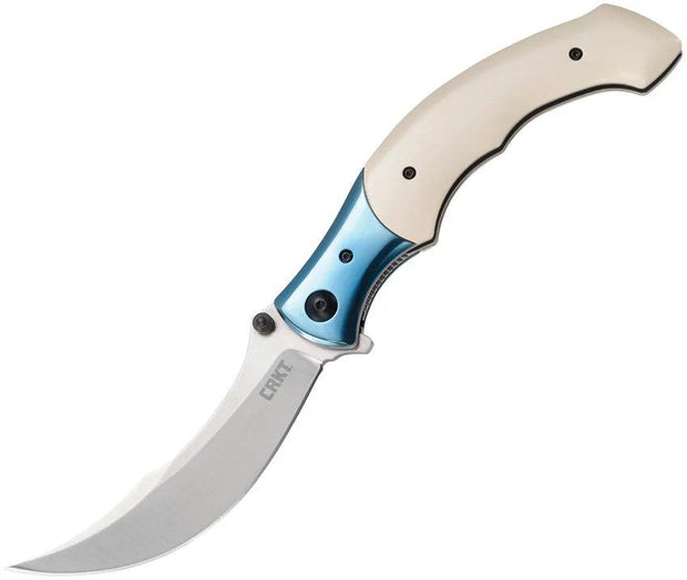 CRKT Ritual Linerlock Assisted Opening Knife For EDC Enthusiasts With Ivory Micarta Handle And Satin Blade by CRKT