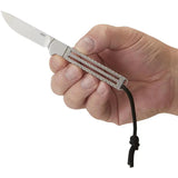 CRKT Testy Fixed Blade Knife 7524 Compact 2.38in Satin Blade Textured Stainless Handle Outdoor EDC by CRKT