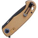 CRKT P.S.D. II Assisted Opening Knife AUS-10A Blade Coyote Brown G10 Handle for EDC Enthusiasts by CRKT
